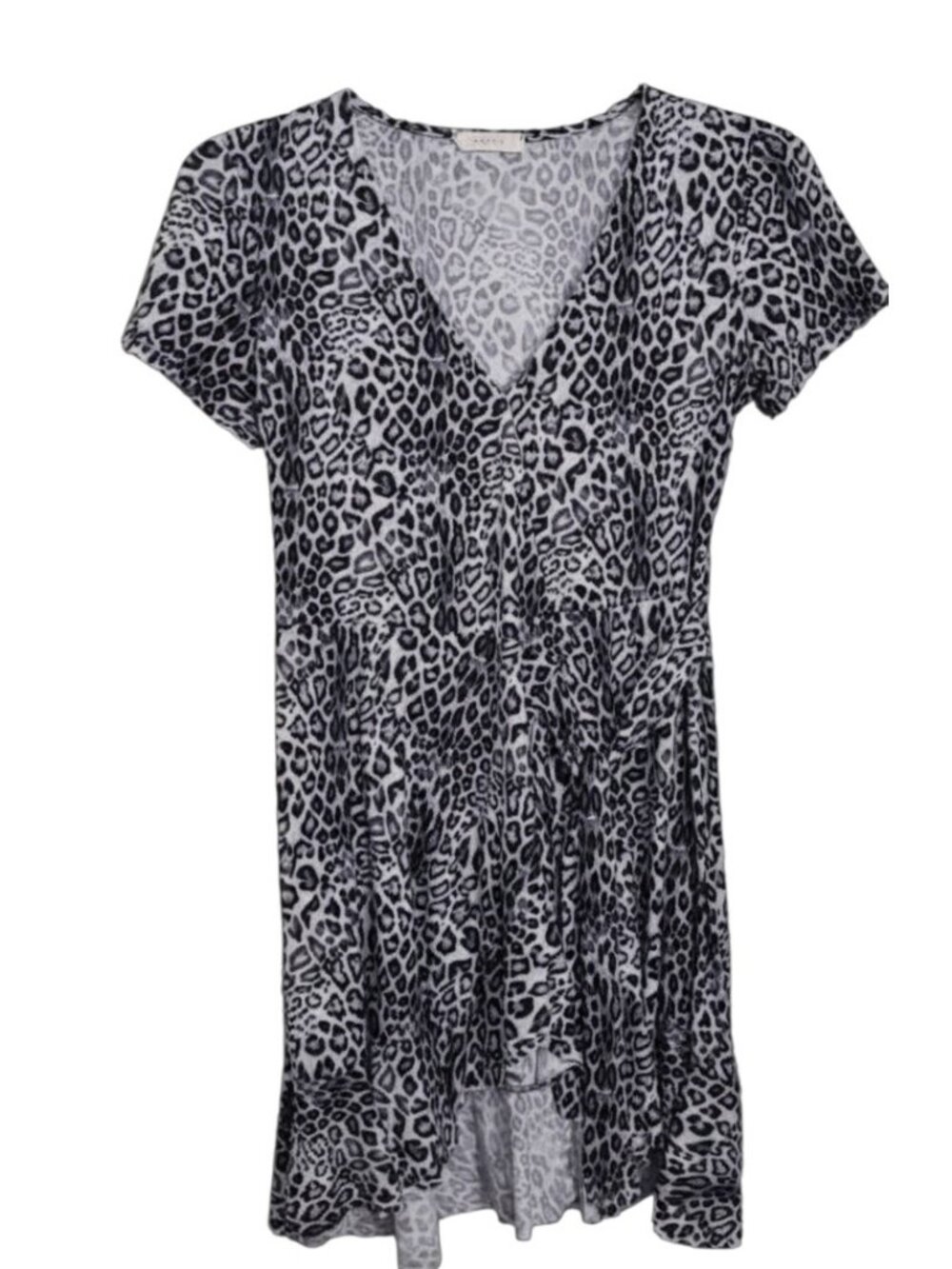 Entro Leopard Print Wrap Dress 31" Length Sz Small Length 31"